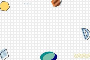 fundo geométrico de memphis de grade preta pontilhada plana dah vetor