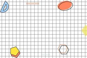 fundo geométrico de memphis de grade preta plana vetor