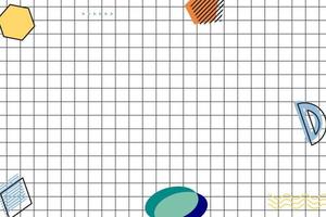 fundo geométrico de memphis de grade preta plana vetor