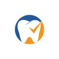 modelo de design de logotipo de vetor de cheque dental. vetor de design de logotipo dental de saúde.