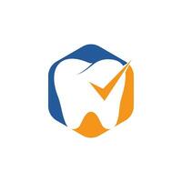 modelo de design de logotipo de vetor de cheque dental. vetor de design de logotipo dental de saúde.