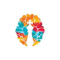design de logotipo de vetor de xadrez cerebral. inspiração de design de logotipo de movimento inteligente.