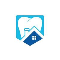 design de logotipo de vetor de casa de dente. design de logotipo de ícone de casa dental.