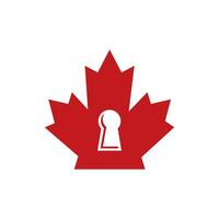 design de logotipo de vetor de segurança do canadá. Canadá cadeado ícone vector design.