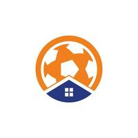 design de logotipo de vetor em casa de futebol. conceito de logotipo de lugar de futebol.