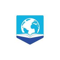 livro modelo de logotipo de vetor do mundo. modelo de logotipo de design de educação de livro global.