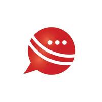 chat design de logotipo de vetor de críquete. conceito de logotipo de conversa de críquete.