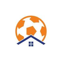 design de logotipo de vetor em casa de futebol. conceito de logotipo de lugar de futebol.