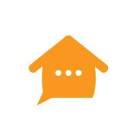 chat design de logotipo de vetor em casa. falar modelo de design de logotipo em casa.