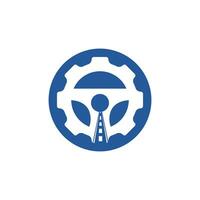 design de logotipo de vetor de acionamento de engrenagem. logotipo moderno para empresa de mecânica automotiva.