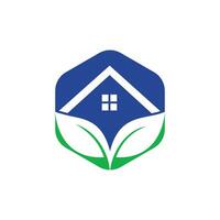 design de logotipo para casa eco verde. modelo de design de logotipo de conceito de casa verde criativa. vetor