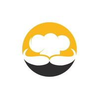 modelo de design de logotipo de vetor senhor chef. boné de chef e design de ícone de bigode.