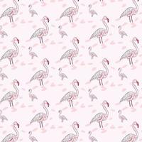 padrão desenhado à mão de flamingo
