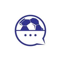 design de logotipo de vetor de conversa de futebol. conceito de design de logotipo de vetor de bate-papo esportivo.