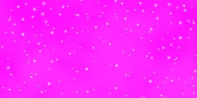 layout de vetor rosa claro com estrelas brilhantes.