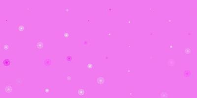 fundo do doodle do vetor roxo, rosa claro com flores.