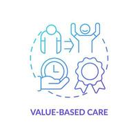 ícone de conceito gradiente azul de cuidados com base em valor. inovações de cura do paciente. ilustração de linha fina de idéia abstrata de tendência comportamental. desenho de contorno isolado. vetor