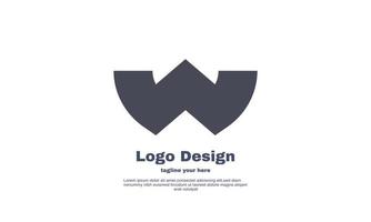 design de símbolo de logotipo inicial plano exclusivo w isolado em vetor