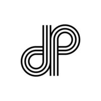 design de logotipo de monograma de letra moderna dp ou pd vetor