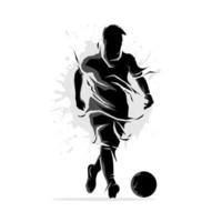 arte abstrata silhueta de jogador de futebol. ilustração vetorial vetor