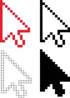 ícone de pixel do cursor em fundo branco. sinal de seta. símbolo de navegação. estilo plano. vetor