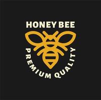 ilustração do logotipo da abelha no design de contorno vetor