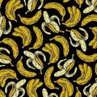 sem costura padrão de fruta banana em estilo vintage doodle. vetor