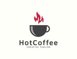 design de logotipo de café quente vetor