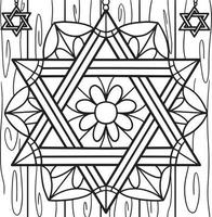 hanukkah estrela de david página para colorir para crianças vetor
