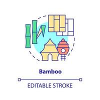 ícone do conceito de bambu. material de construção alternativo idéia abstrata ilustração de linha fina. cultura sustentável para construção. desenho de contorno isolado. traço editável. vetor