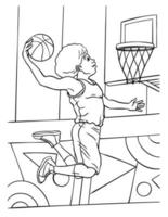 menina jogando basquete para colorir para crianças 6823516 Vetor no Vecteezy