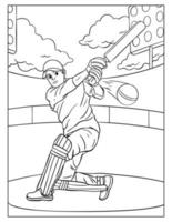 página para colorir de críquete para crianças vetor