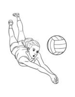 voleibol isolado para colorir para crianças vetor