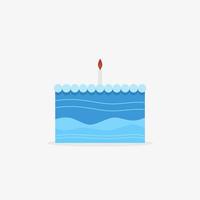 bolo de aniversário com vela isolada no fundo branco vetor