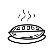desenho vetorial de doodle de torta quente vetor