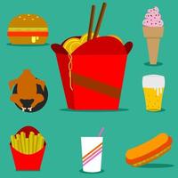 fast food.set de elementos de design em vetor