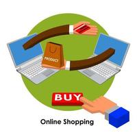 compras online.serviços de pagamento na internet.compras na internet vetor