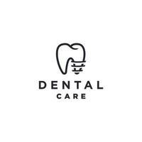 ícone do logotipo dos dentes, implante de cuidados dentários logotipo do dente ilustração vetorial design minimalista abstrato vetor