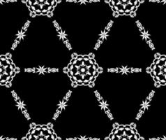 padrão de azulejos geométricos com ornamento. sem costura étnica árabe. textura decorativa. Preto e branco. para tecido, papel de parede, padrão veneziano, têxtil, embalagem. vetor