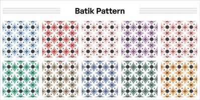 batik padrão moderno sem costura para fins têxteis com várias cores e padrões vetor