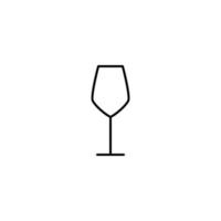 ícone de copo de vinho branco vazio sobre fundo branco. simples, linha, silhueta e estilo clean. Preto e branco. adequado para símbolo, sinal, ícone ou logotipo vetor