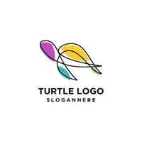 design de vetor de arte de linha simples de logotipo de tartaruga