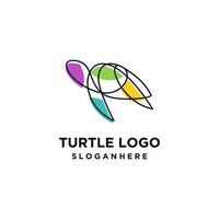 design de vetor de arte de linha simples de logotipo de tartaruga