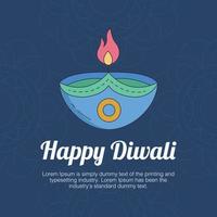 feliz diwali, festival de bandeira de luzes, festival indiano belo design de fundo artístico. vetor