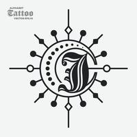 alfabeto j tatuagem logotipo vetor
