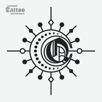 alfabeto q tatuagem logotipo vetor