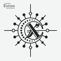 alfabeto x tatuagem logotipo vetor