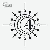 logotipo de tatuagem número 4 vetor