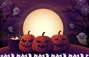 fundo assustador de jack o 'lantern vetor