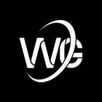logotipo wg. projeto wg. letra wg branca. design de logotipo de letra wg. letra inicial wg vinculado ao logotipo do monograma em maiúsculas do círculo. vetor